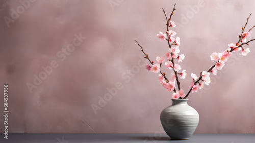 branches in a vase on background