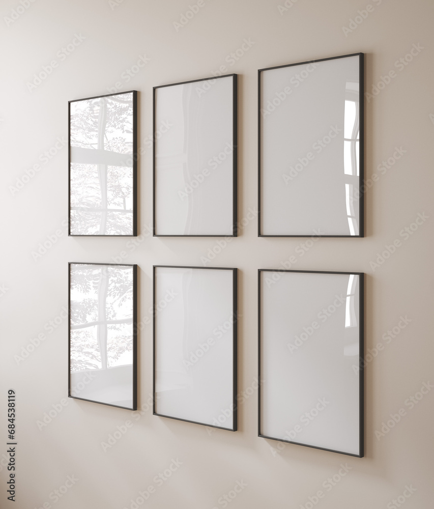 Mockup poster frame close up, 3d render Mockup poster frame close up, 3d render