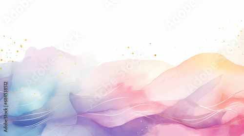 Minimalist vector splash abstract watercolor birthday Wallpaper background with message card and empty space for text created with Generative AI Technology