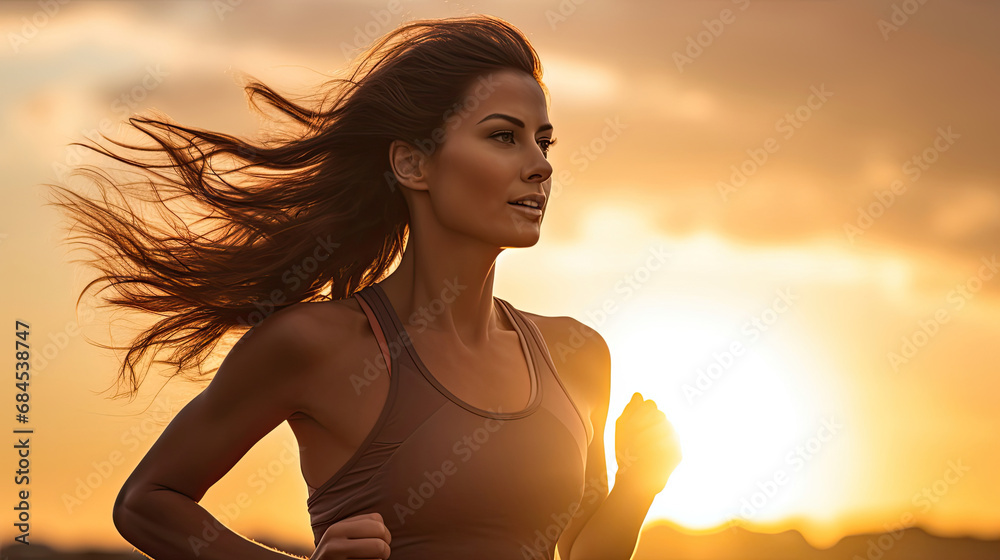 beautiful woman running and live a healthier lifestyle by feeling the wind in your hair and the sun on your skin beautiful woman running and live a healthier lifestyle by feeling the wind in your hair and the sun on your skin
