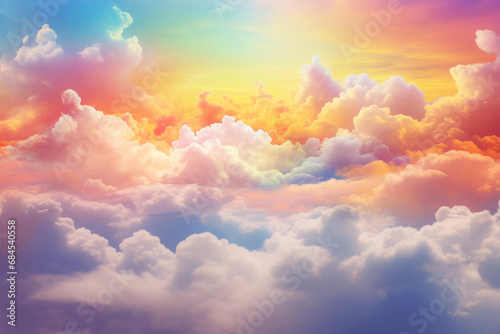 Image Of Bright Colored Fantastic Clouds For Wallpaper Created Using Artificial Intelligence © Damianius