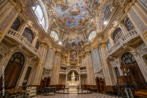 GENOA  ITALY  OCTOBER 14. 2023 -  The inner of the Oratory of St. Philip  San Filippo  in the historic center of Genoa  Italy