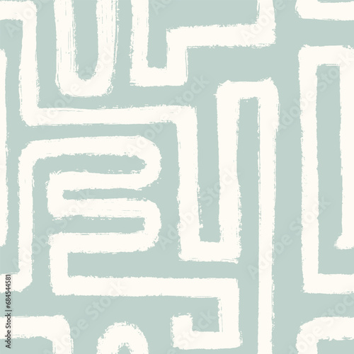 Naive boho playful squiggle seamless pattern. Abstract matisse pattern for kids of natural tones. Messy graffiti wallpaper print. Doodle contemporary backgrounds with Hand drawn dry brush textures.
