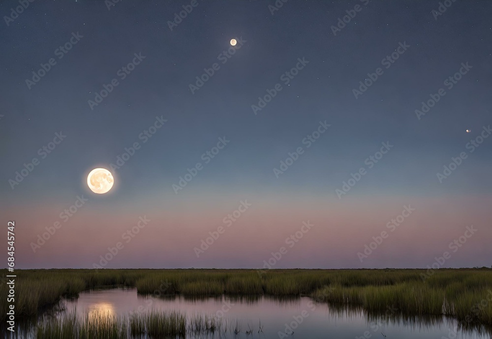 Lunar Luminescence: Florida's Everglades National Park Moonrise.