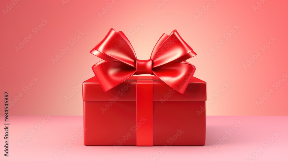 Red and white gift boxes. Generative ai