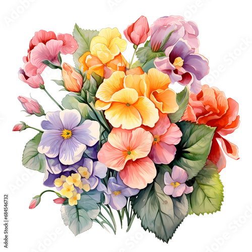Primrose, Flowers, Watercolor illustrations © Jaroo
