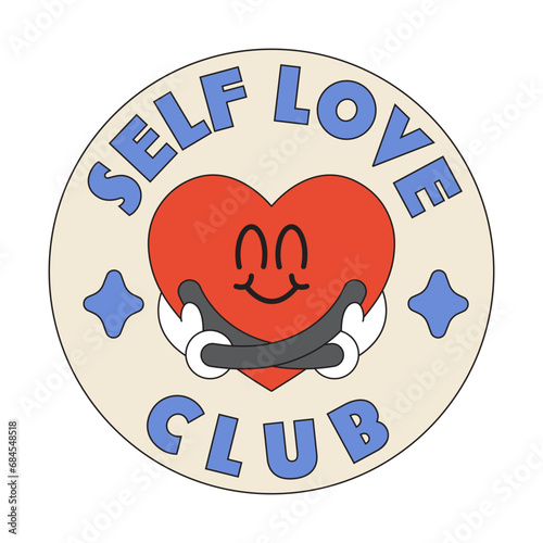Self love club sticker illustration