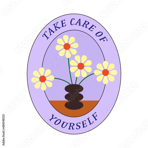 Take care of yourself sticker illustration