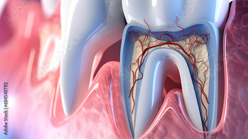 Dental Anatomy 3D Visualisation of Tooth Pulp photo