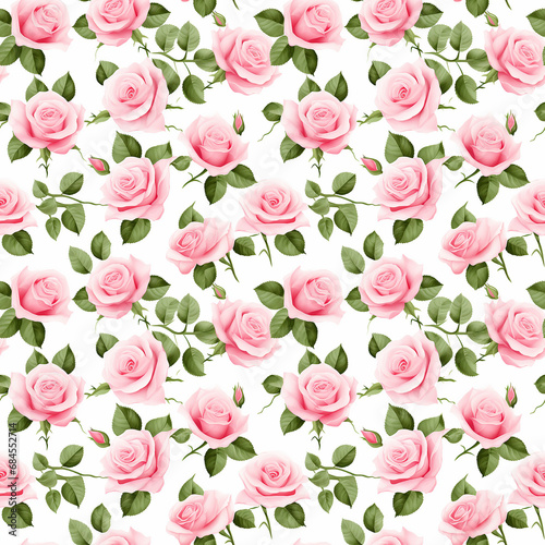 fresh pink roses seamless pattern background