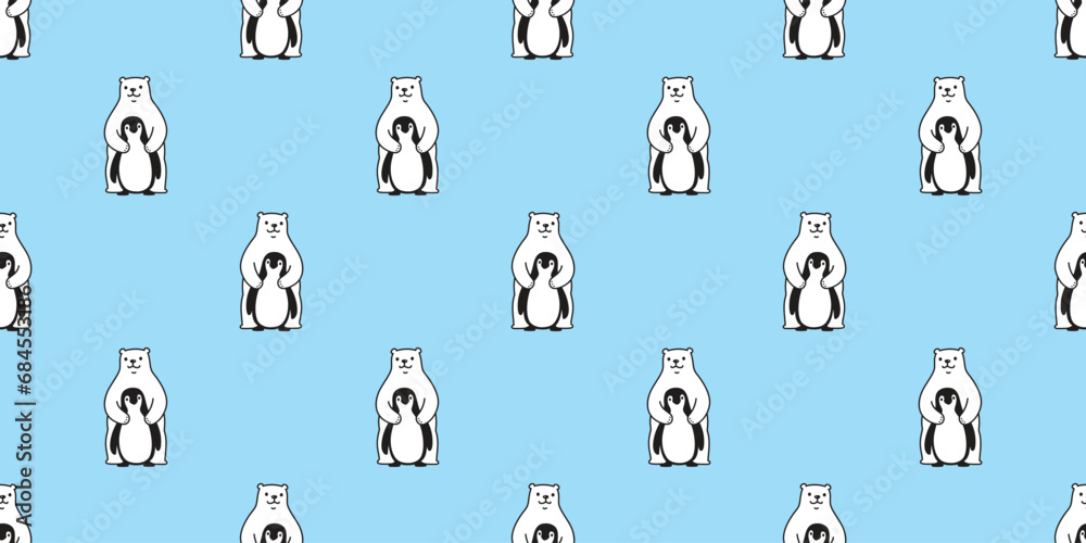 bear polar seamless pattern penguin bird vector pet doodle cartoon gift wrapping paper repeat wallpaper tile background illustration scarf isolated design bear polar seamless pattern penguin bird vector pet doodle cartoon gift wrapping paper repeat wallpaper tile background illustration scarf isolated design