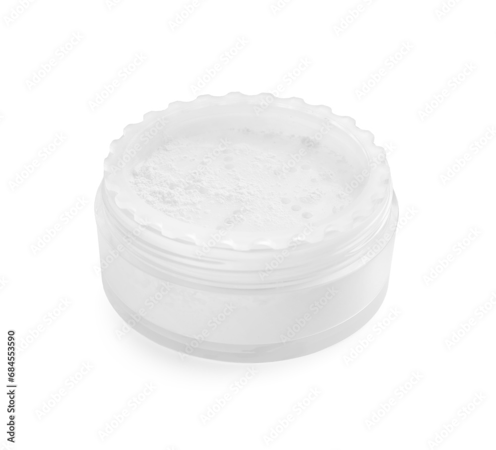 Rice face powder isolated on white. Natural cosmetic Rice face powder isolated on white. Natural cosmetic