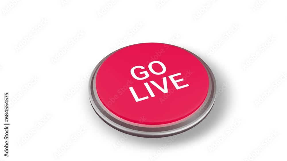 Go live Button pressing on white screen