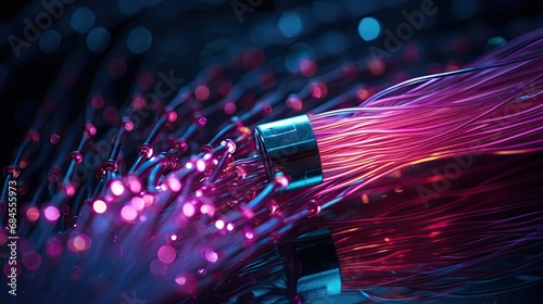 secure connection or cyber security fiber