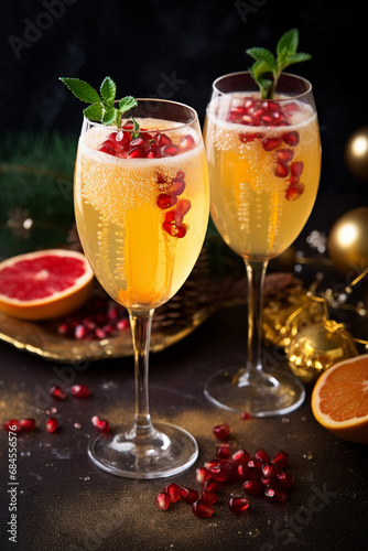 Wallpaper Mural Sparkling Festivities: Christmas Mimosas Blend Apple Cider and Champagne for a Festive Touch Torontodigital.ca