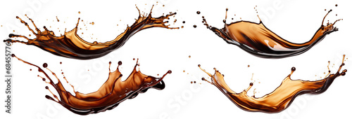 Set of soy sauce splashes, cut out photo