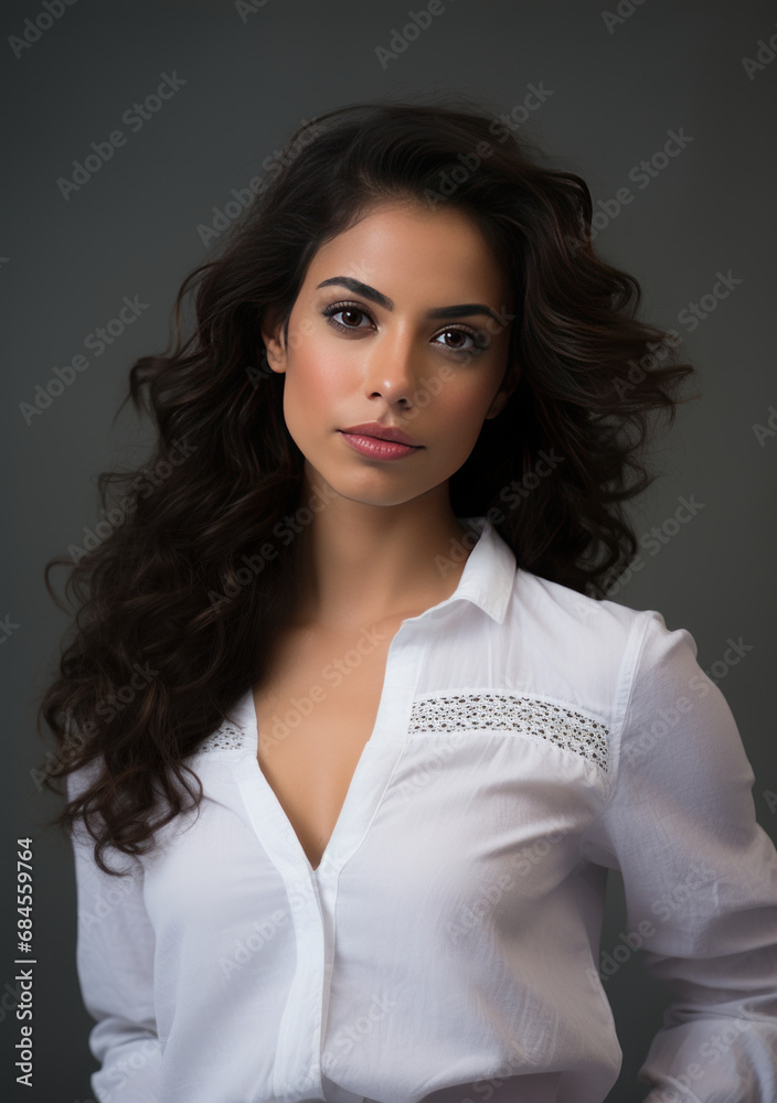 Beautiful Latina Woman Model in causal fashion on clear Background Beautiful Latina Woman Model in causal fashion on clear Background
