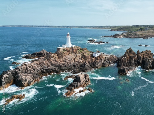 La Corbière, Jersey, lighthouse  drone,aerial photo