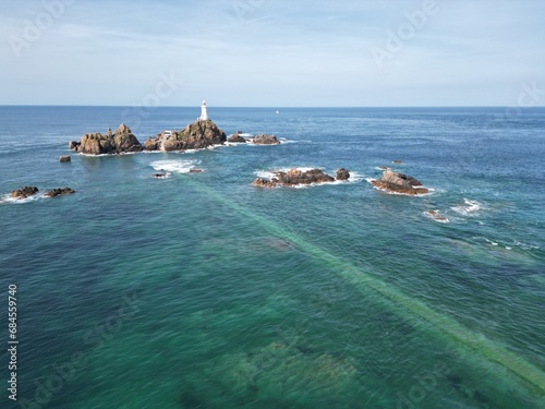 La Corbière, Jersey, lighthouse  drone,aerial photo