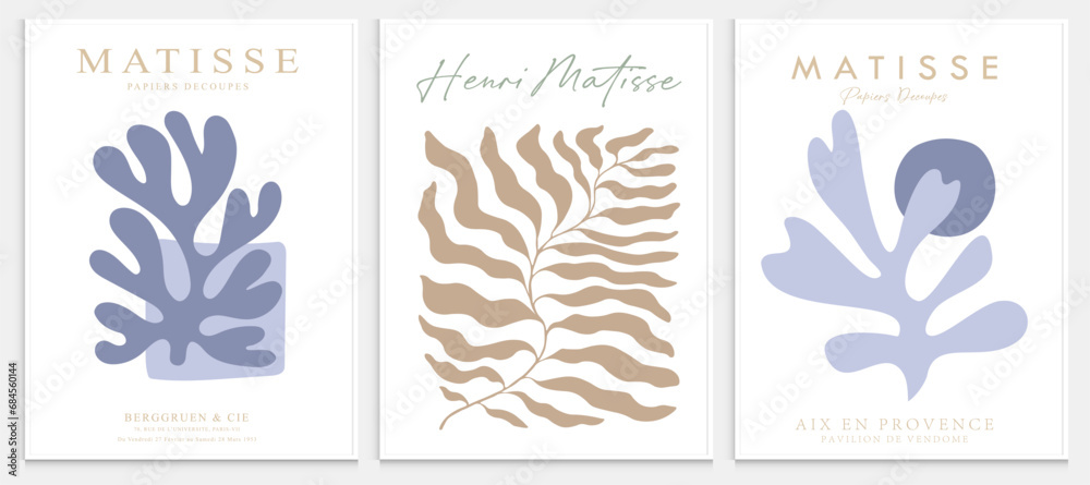 Contains Abstract Art Set in Matisse style, Decorative Modern Art, Vector illustration poster. Collection for trendy floral decoration. Contains Abstract Art Set in Matisse style, Decorative Modern Art, Vector illustration poster. Collection for trendy floral decoration.