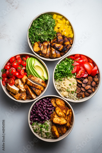 Nourishing Lunch Bowls: Featuring High-Protein Options—Vegan and Chicken Varieties