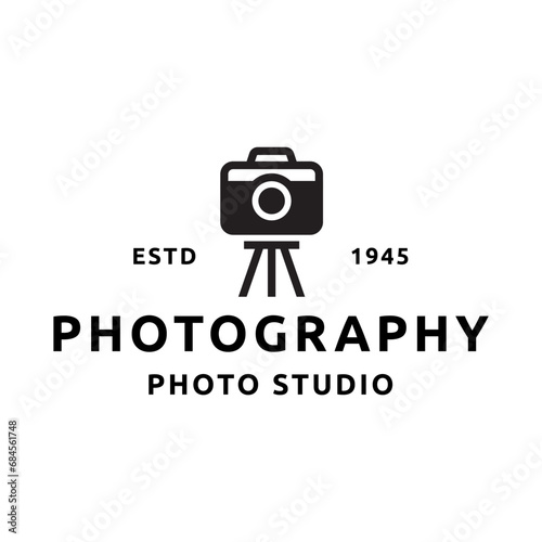 Photo studio logo vintage vector. Hipster and retro style. Perfect for your business design.