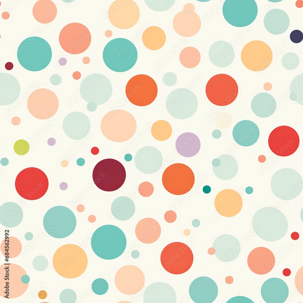 Playful Colorful Polka Dots Pattern on Light Background

