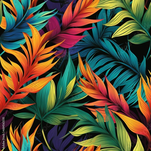 Colorful Tropical Leaves Pattern for Cushions and Fabrics   © Kristian