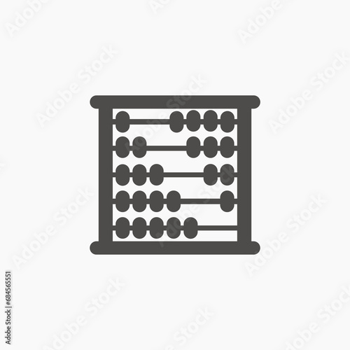 School abacus icon vector. education, math symbol sign