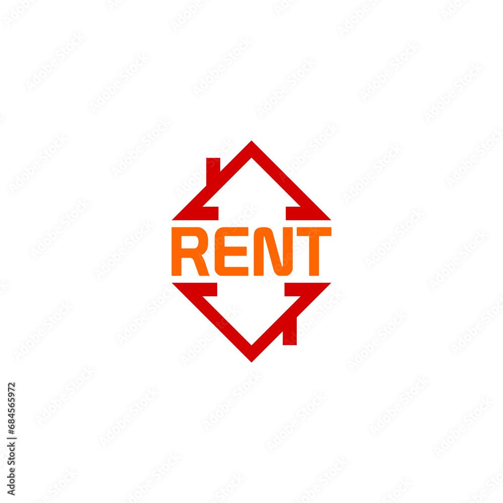 Rent house logo icon isolated on transparent background