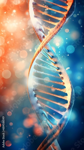 Illustration portrait of human DNA cells against abstract background,background image, AI generated
