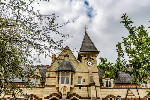 Cambridge, England, UK. Walking the scenery streets of this famous British academic city in a moody cloudy spring day