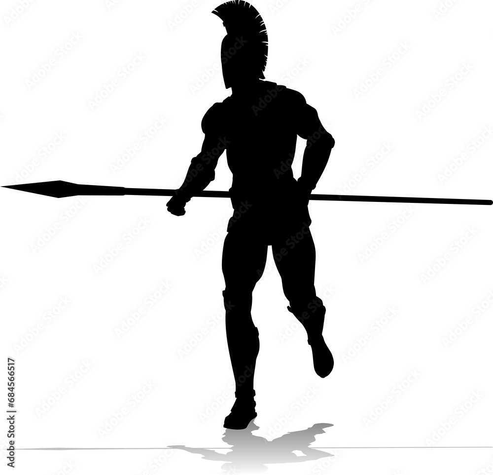 Spartan Silhouette Gladiator Trojan Greek Warrior Spartan Silhouette Gladiator Trojan Greek Warrior