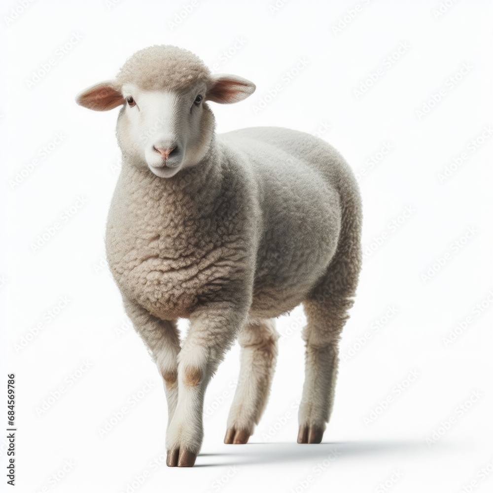 Fototapeta premium sheep in front of white