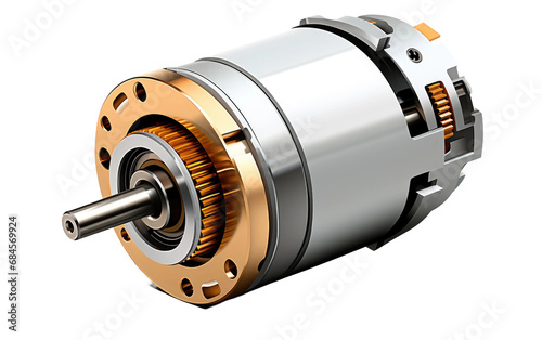 Engineered Precision Essential DC Motor on White or PNG Transparent Background