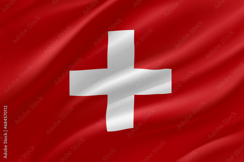 National flag of Switzerland. 3d vector illustration National flag of Switzerland. 3d vector illustration