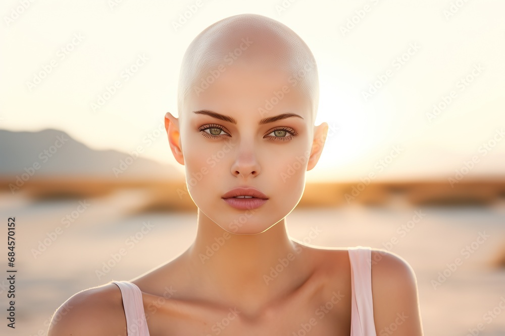 custom made wallpaper toronto digitalBald woman in dessert at golden hour