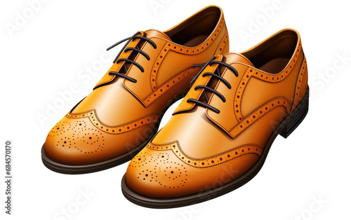 Classic Elegance Derby Brogues Tradition on White or PNG Transparent Background
