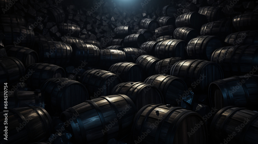 Black barrels background