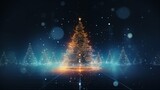 Background that combines traditional holiday elements with futuristic particle effects, blending the magic of Christmas with a touch of technology