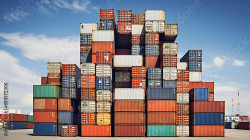 Stack of containers at container port