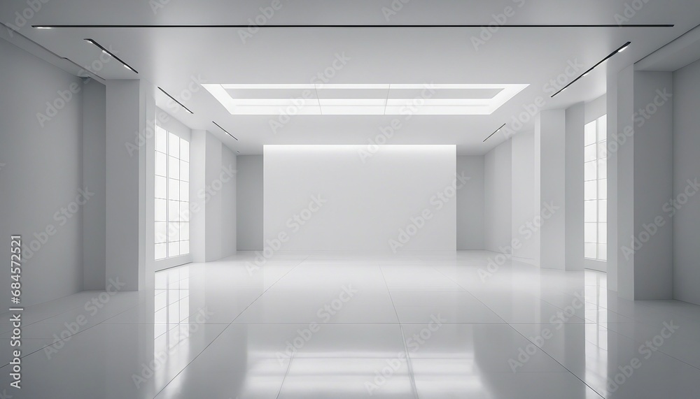 Fototapeta premium Architectural White Space A pristine white background with architectural lines directing the eye