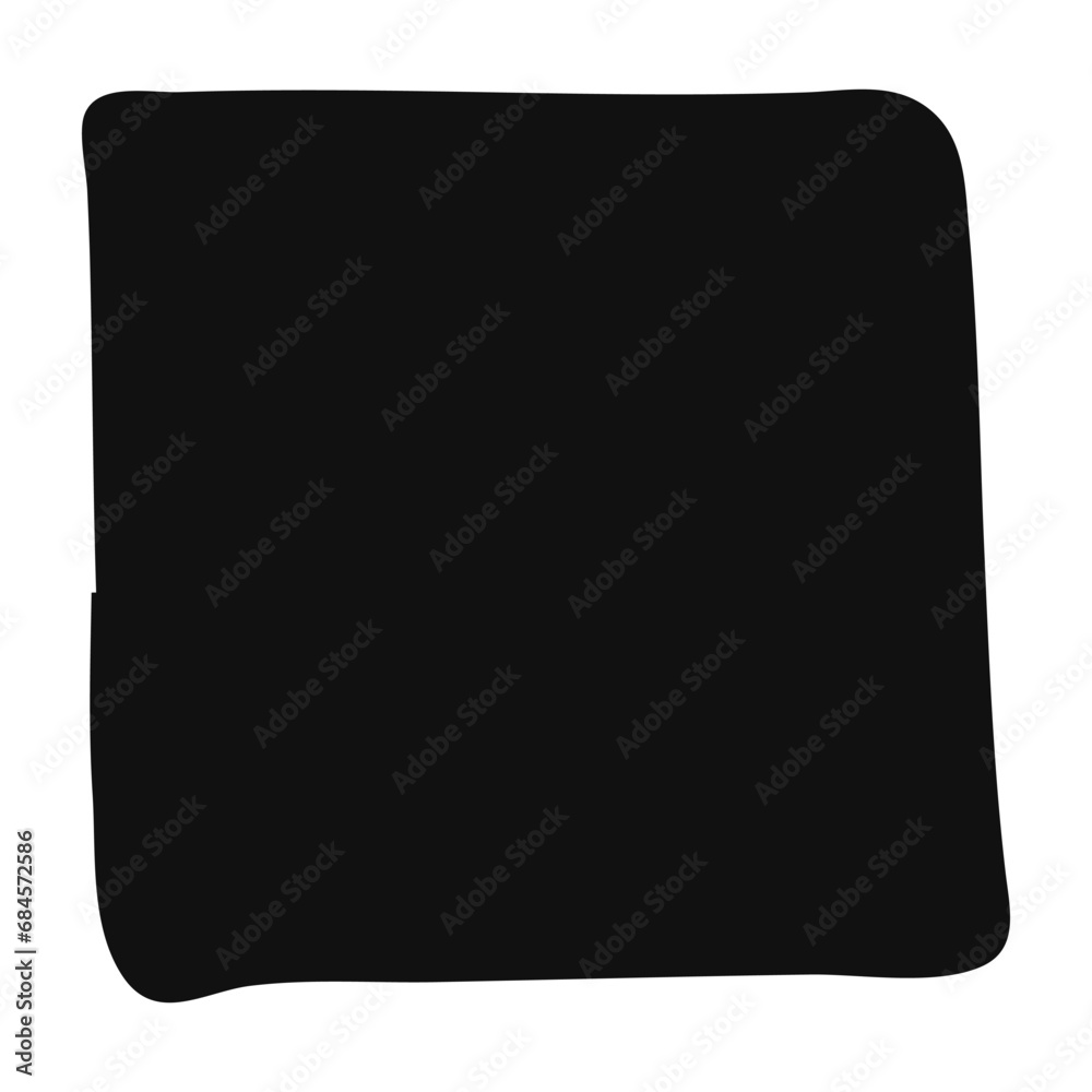 Square banner hand painted with black ink brush Square banner hand painted with black ink brush