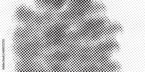 Dots halftone white and black color pattern gradient grunge texture background. Dots pop art comics sport style vector illustration.