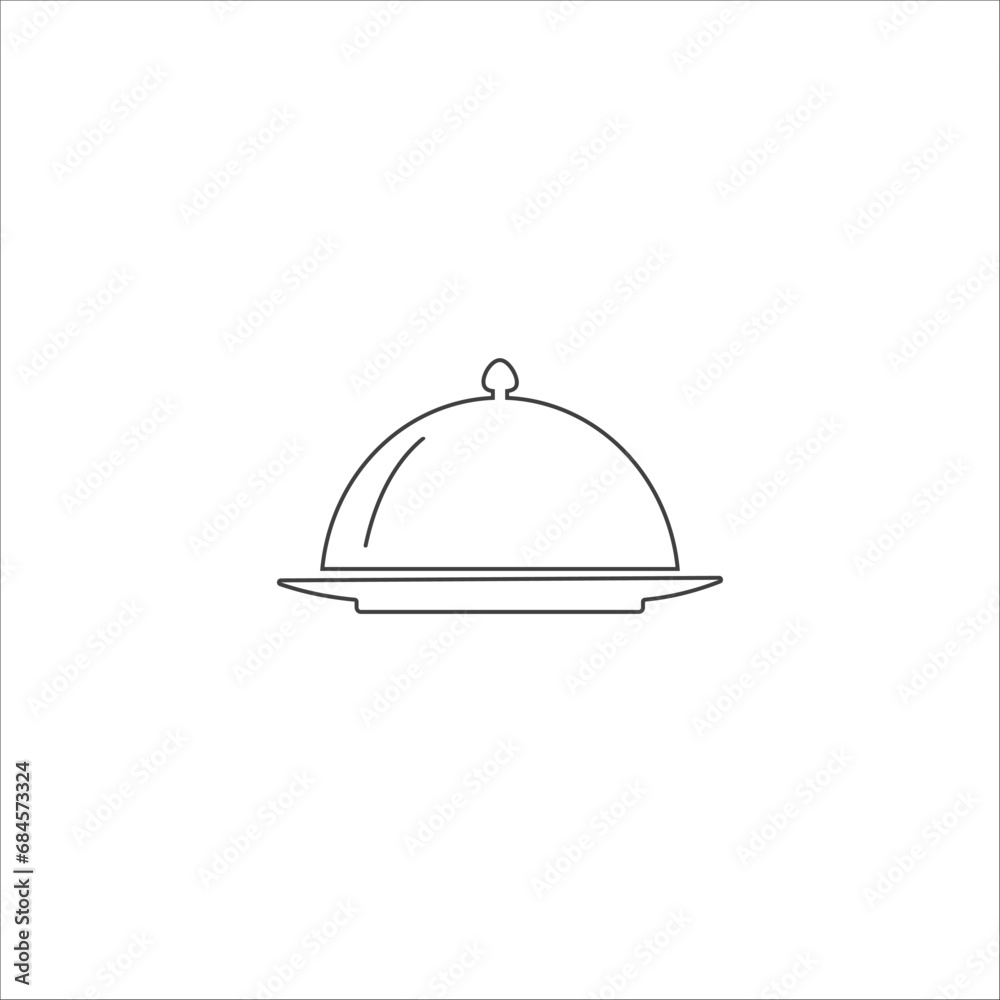 Covered plate icon. Vector illustration Covered plate icon. Vector illustration