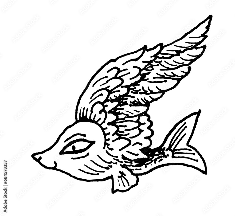 Obraz premium Fox Mask with Wings Hat Crown Masquerade Logo Stamp Print Tattoo