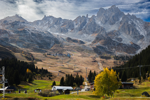 Courchevel 1850 getting ready for the winter, French Alps