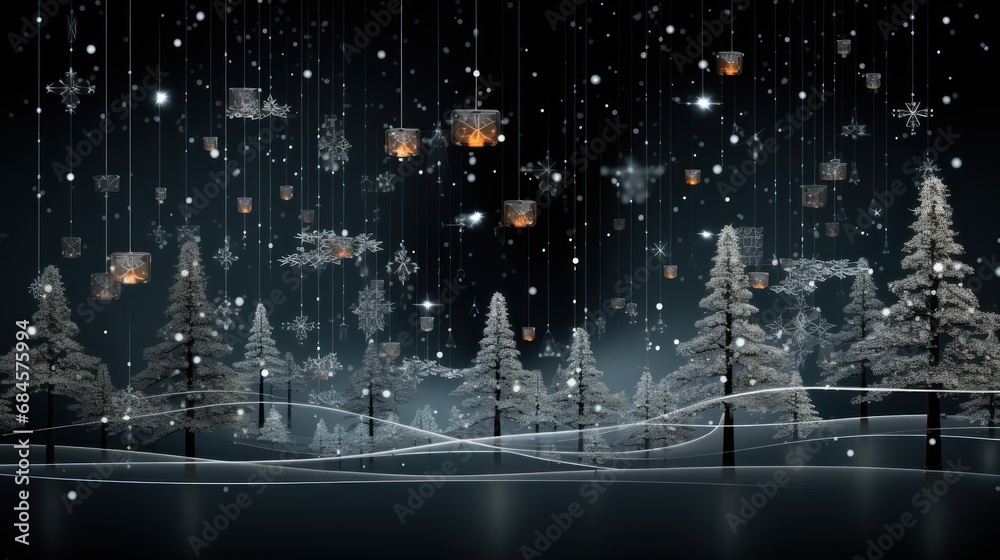 Obraz premium Digital Christmas decorations using graphic design software or code