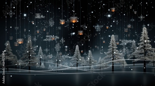 Digital Christmas decorations using graphic design software or code