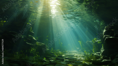 The sun shines through the water © Gefer